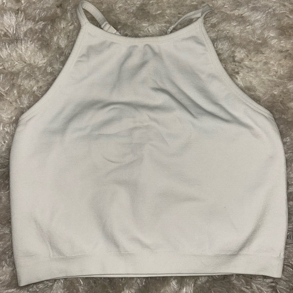 White Halter Crop Top